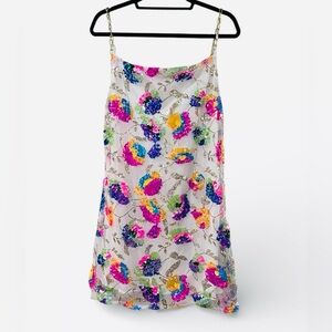 Floral Sequin Mini Dress